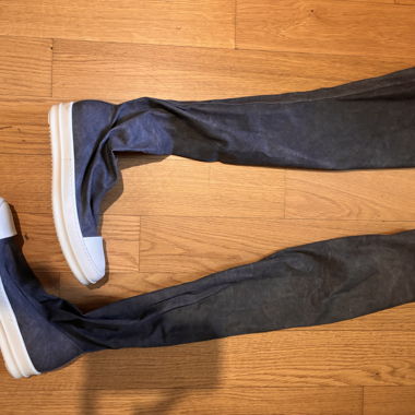 Sneakers in gomma bianche sopra il ginocchio Rick Owens