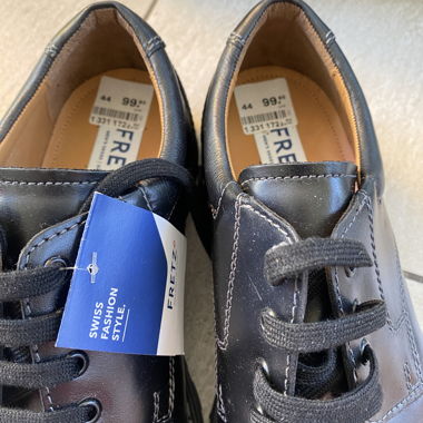 Black Leather Lace-Up Shoes