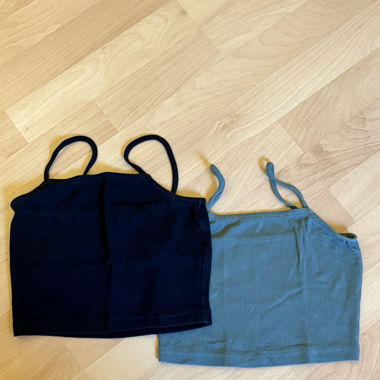 Crop-Top-Set (grün & schwarz)