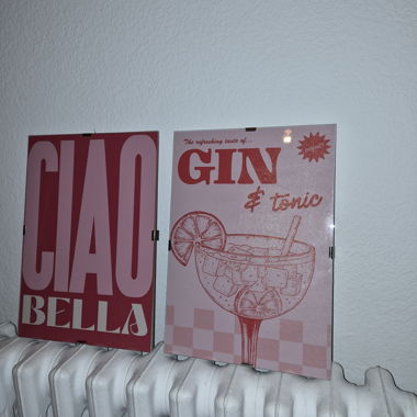Set di 2 cornici rosa