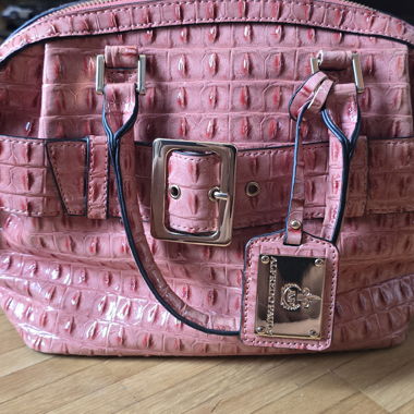 Rosa Krokoprägungs-Handtasche