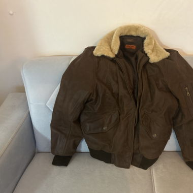 Piloten Lederjacke braun mit fell