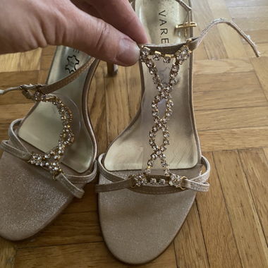 Real leather sandals gold (worn once at a wedding)