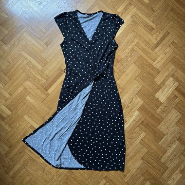 Black polka-dot dress size 34
