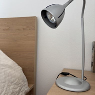 Grey bedside lamp
