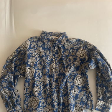 Bluse Muster Blau