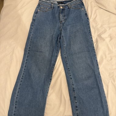 Jeans blu a gamba larga