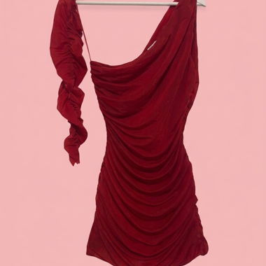 Abito rosso drappeggiato