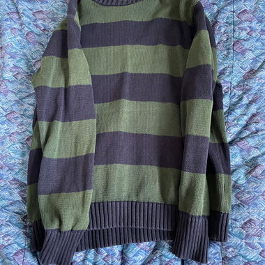 Green-Blue Striped Hoodie