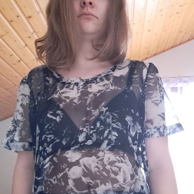 T-shirt transparent imprimé fleur