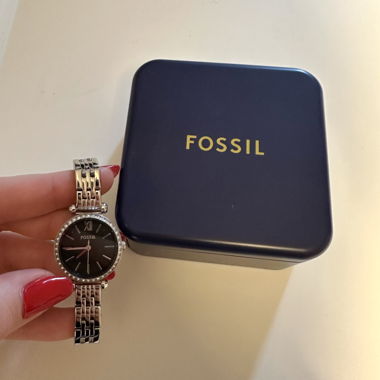 Fossil Armbanduhr silber/schwarz