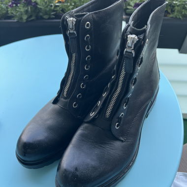 Schwarze Leder Boots