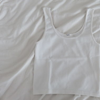 white crop-top