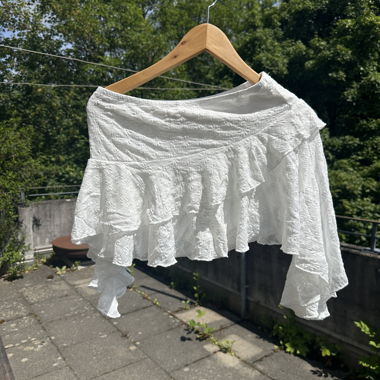 White Asymmetrical Skort