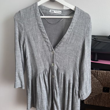 ZARA tunica-camicia grigia, taglia S