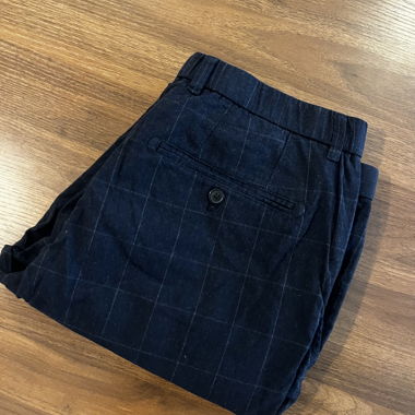 Pantalon chino bleu marine à carreaux