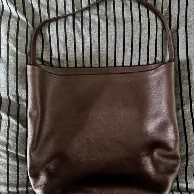 Sac en cuir brun de ZARA / cuir véritable