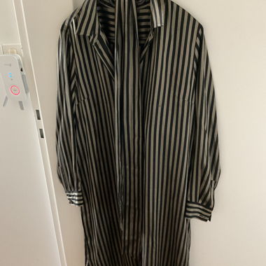Robe longue chemise à rayures