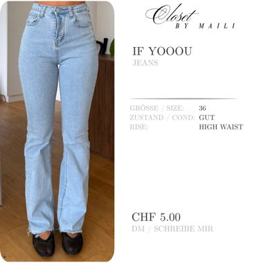 Jeans Vita Alta Blu Chiaro