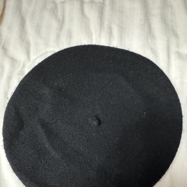 Baskenmütze Schwarz aus Wolle