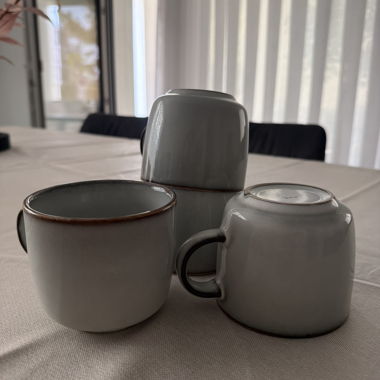 Grey Ceramic Mug Set (4 Pieces)
