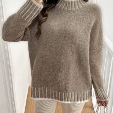 Pull en maille beige