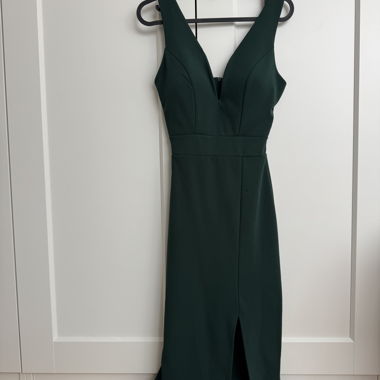 Robe de soirée verte avec fente