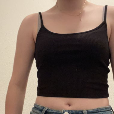 Black Ribbed Tank Top