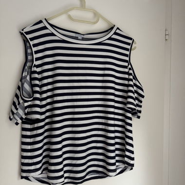 Bluse blau gestreift 