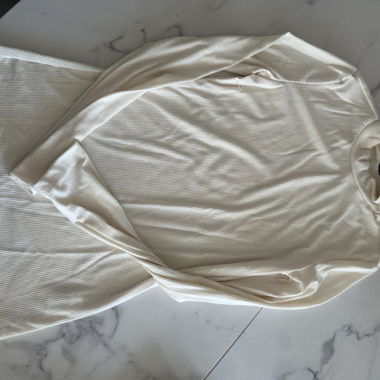 Cream Ribbed tshirt 