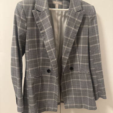Karierter Blazer grau