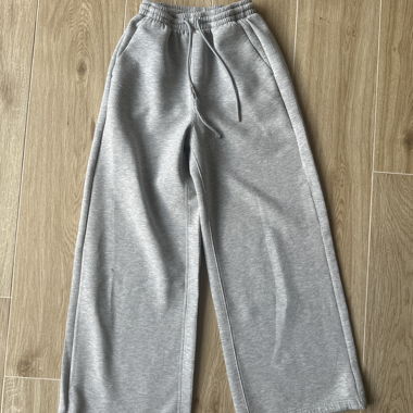 Graue Wide-Leg-Jogginghose