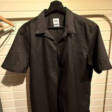 Camicia a maniche corte Zara nera