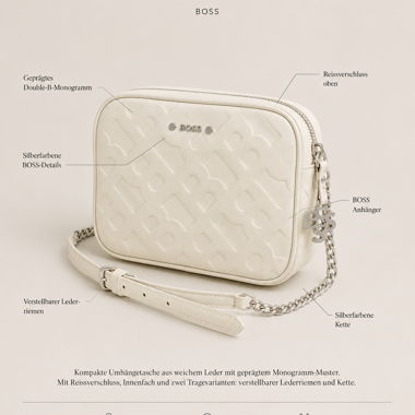 Sac bandoulière BOSS «Monogram», cuir