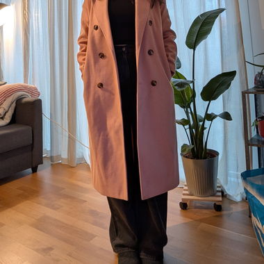 Manteau long rose,