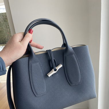 Sac Longchamp Roseau bleu-gris