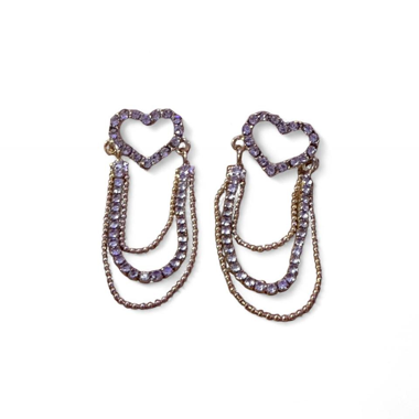 Heart-shaped earrings with a touch of sparkle