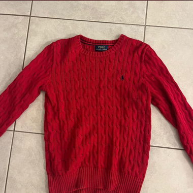 Pull torsadé rouge Polo Ralph Lauren