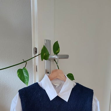 Marineblaues Woll-Top - Débardeur en laine