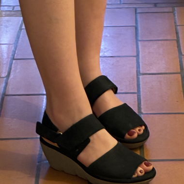 Clarks Damen Keilsandaletten - Schwarz, Grösse 38