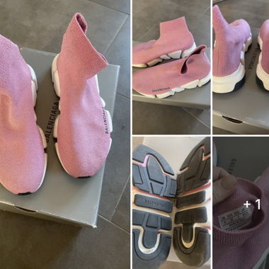 Baskets Balenciaga roses pailletées