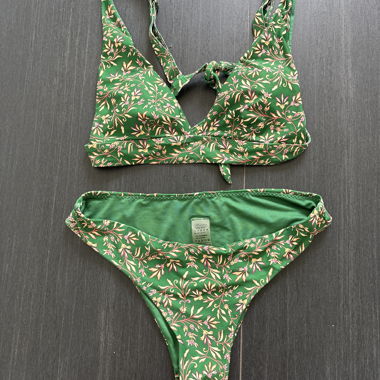 Green Floral Bikini Set