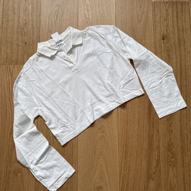 Weisses kurzes Sweatshirt Grösse S H&M