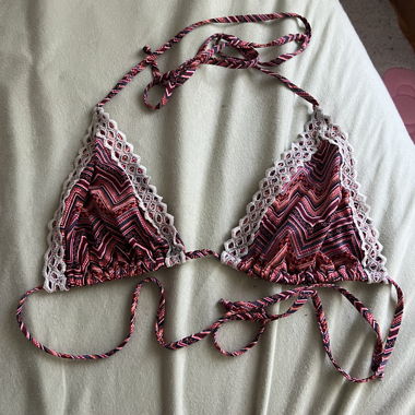 Lace-up bikini top