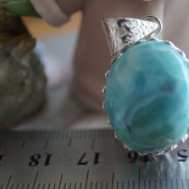 Larimar Anhänger Gefasst  