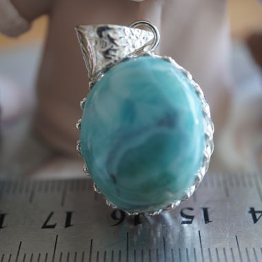 Larimar Anhänger Gefasst  