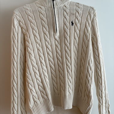 Ralph Lauren Half Zip crema taglia M