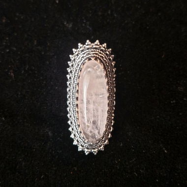 Bague ethnique quartz rose 