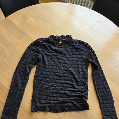striped turtleneck longsleeve with mesh details
