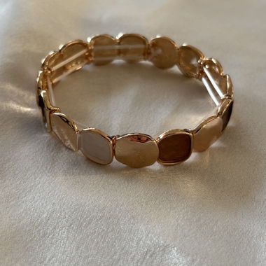 Bracelet élastique doré brun